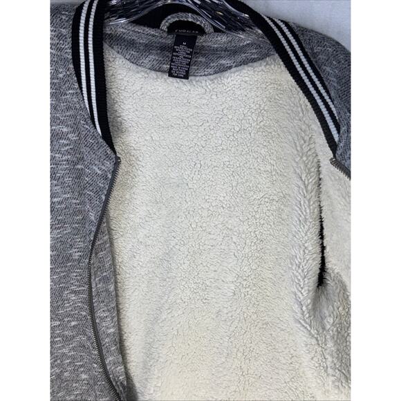 Rue 21 Varsitycore Preppy Knit Bomber Sweater Jacket M Streetwear Y2K Cozycore - Picture 4 of 7